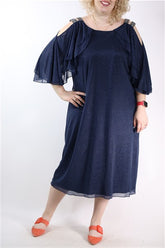 שמלת ערב חדשה מנצנצת בכחול- XL